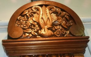 Lyrebird carving - school hall Villers-Bretonneux