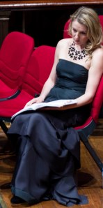 A moment of contemplation - Celeste Lazarenko at the Sydney Town Hall, Verdi Requiem, 2013. (Photographer: Tibor Morvay)