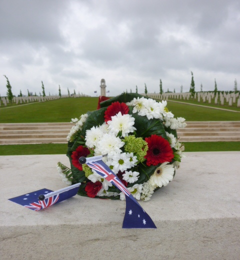 View towards tower - Villers-Bretonneux. Image: S Shipard