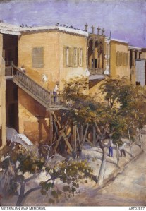 Courtyard 14th AGH Abbassia Image copyright: © Australian War Memorial ART02817