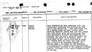 Harold Bartrop - commendation for Military Medal