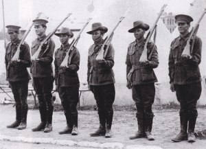 Training in Queen's Park Harold Bartrop far right